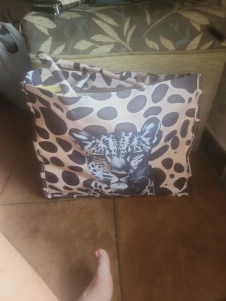 Bolsa de playa con estampado de leopardo