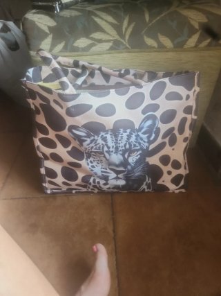 Bolsa de playa con estampado de leopardo
