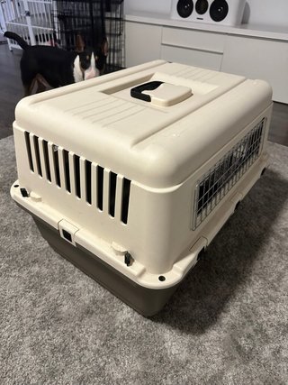 Transportín perro mediano beige y marrón