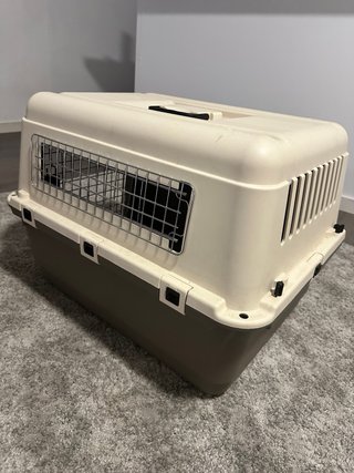 Transportín perro mediano beige y marrón