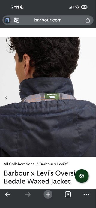 Chaqueta Barbour x Levi's Oversized Bedale