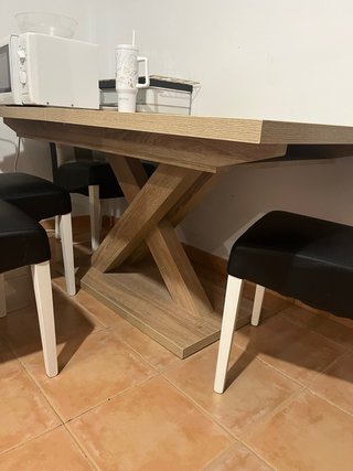 Mesa comedor extensible madera