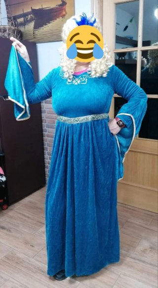 Disfraz Carnaval Azul y Dorado
