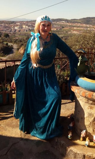 Disfraz Carnaval Azul y Dorado