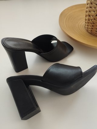 Sandalias negras tacón Shein