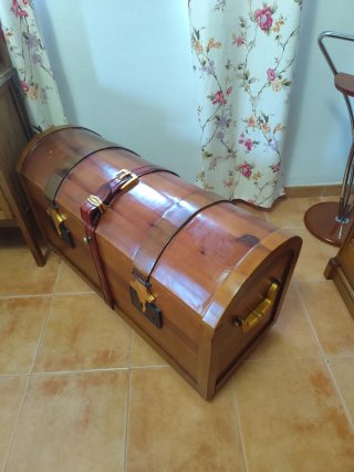 Baúl zapatero de madera maciza con ruedas, 100x40