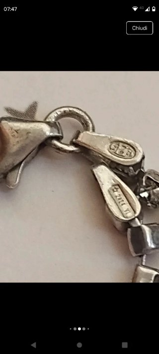 Bracciale vintage zirconi argento italiano