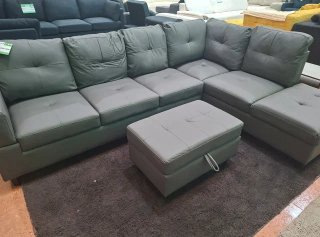 Sofá Rinconera Gris + Puff NUEVO