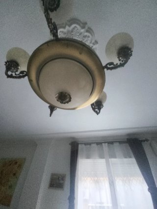 Lámpara de techo cristal y metal