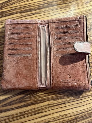 Monedero abbacino Piel Rosa Trenzado