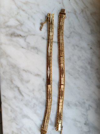 Pulsera individual antigua dorada eslabones