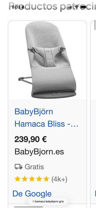 Hamaca Babybjorn gris