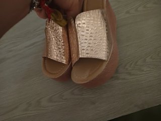 Sandalias o Zapatillas Zuecos,  dorados plataforma