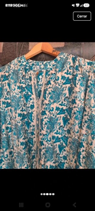 Camisa estampada azul y turquesa