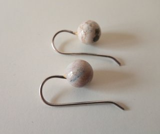 PENDIENTES PLATA DE LEY Y BOLAS DE MINERAL - NUEVO