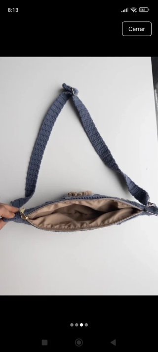 Riñonera bolso de ganchillo diseño rayos de sol