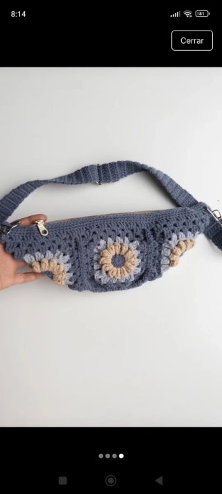 Riñonera bolso de ganchillo diseño rayos de sol