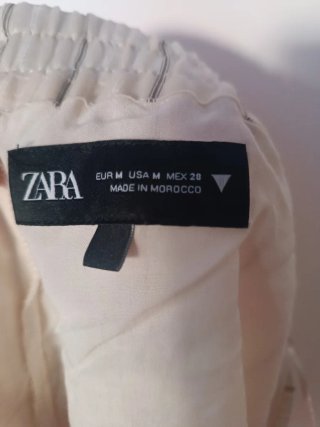 Bermudas Zara Beige Rayas Talla M