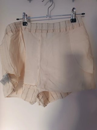 Bermudas Zara Beige Rayas Talla M