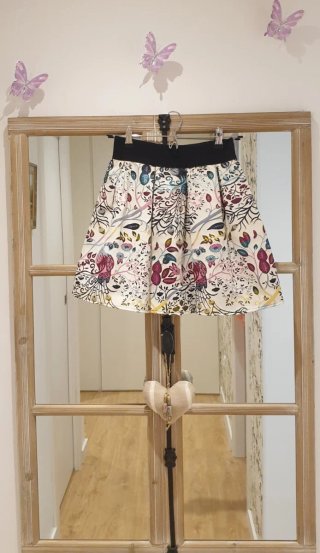 Falda brocada pavo real, Talla S/M