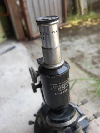 Microscopio Francés Antiguo 1920