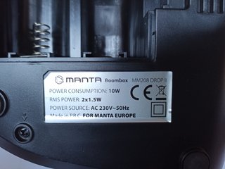 Manta Drop II Boombox MM208 Radio FM MP3