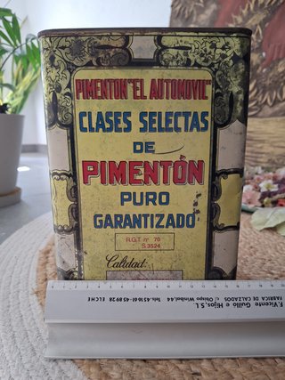 Litografiada Art Déco años 30 Lata Pimentón Muñoz