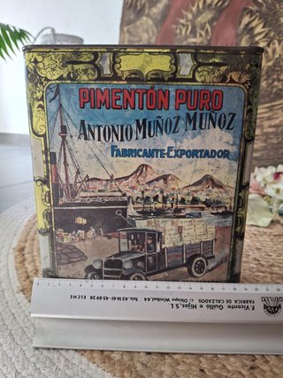 Litografiada Art Déco años 30 Lata Pimentón Muñoz