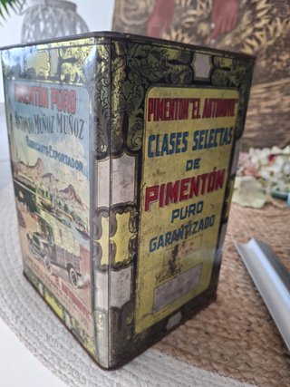 Litografiada Art Déco años 30 Lata Pimentón Muñoz