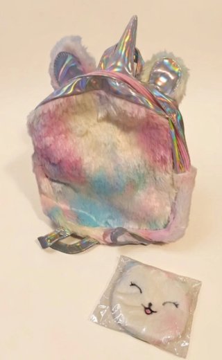 Mochila Unicornio Peluche + Monedero