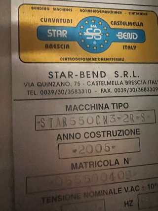 Curvadora CNC STAR-BEND STAR 550 CN3-2R-S