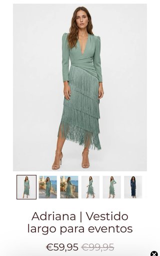 Vestido verde agua con flecos NUEVO SIN ESTRENAR!