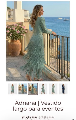 Vestido verde agua con flecos NUEVO SIN ESTRENAR!