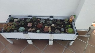 Jardinera con patas color blanco 120x40x42 cm