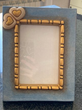 Portafoto Thun Cuore Azzurro Oro