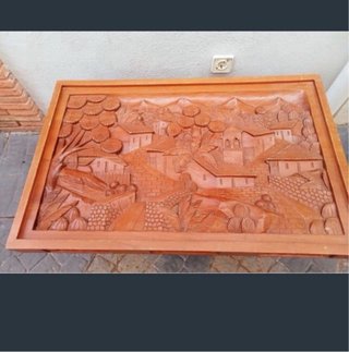 Mesa centro madera tallada estilo oriental