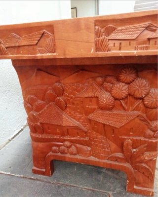 Mesa centro madera tallada estilo oriental