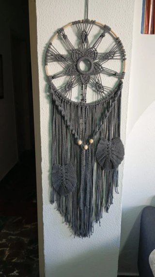 Tapiz Macramé Boho Gris