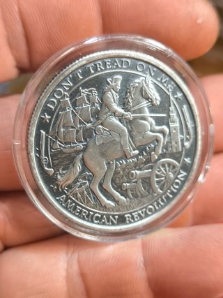 Moneda 1 Onza Plata Guerra Independencia EE.UU.