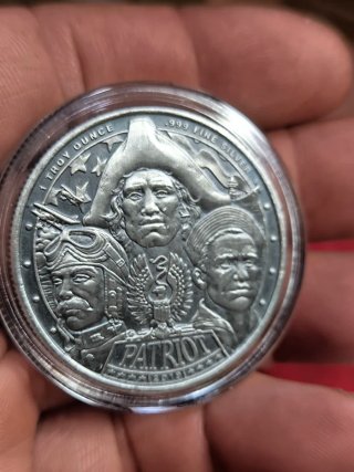 Moneda 1 Onza Plata Guerra Independencia EE.UU.