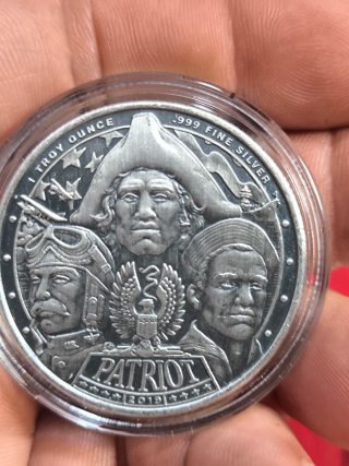 Moneda 1 Onza Plata Guerra Independencia EE.UU.