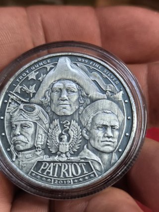 Moneda 1 Onza Plata Guerra Independencia EE.UU.