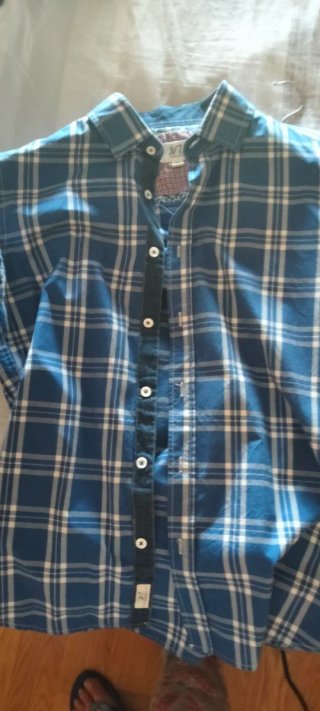 Camisa JVZ cuadros azul y blanco talla S