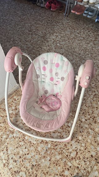 Hamaca columpio bebé rosa