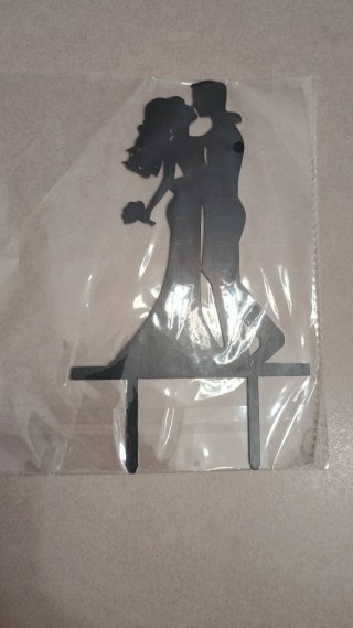 Cake Topper Sposi Plexiglass Nero