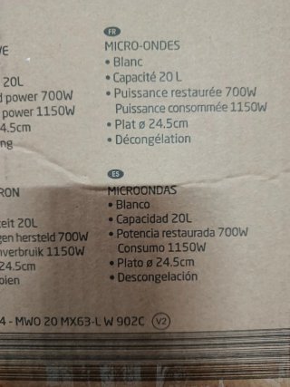 Microondas HIGH ONE blanco