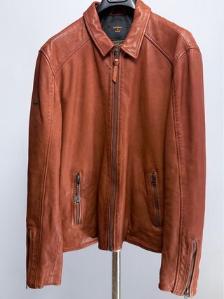 Cazadora Cuero Marrón Superdry Talla L