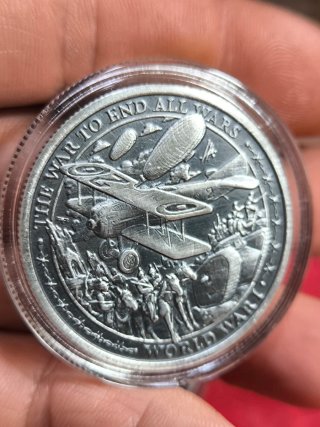 Moneda 1 Onza Plata Primera Guerra Mundial