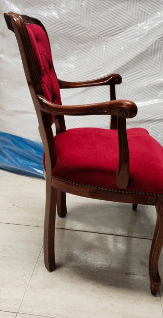 Sillón Luis XV Terciopelo y Madera caoba