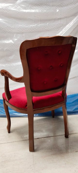 Sillón Luis XV Terciopelo y Madera caoba